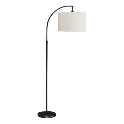 Floor Lamp - 65"H / Ivory / Black Metal