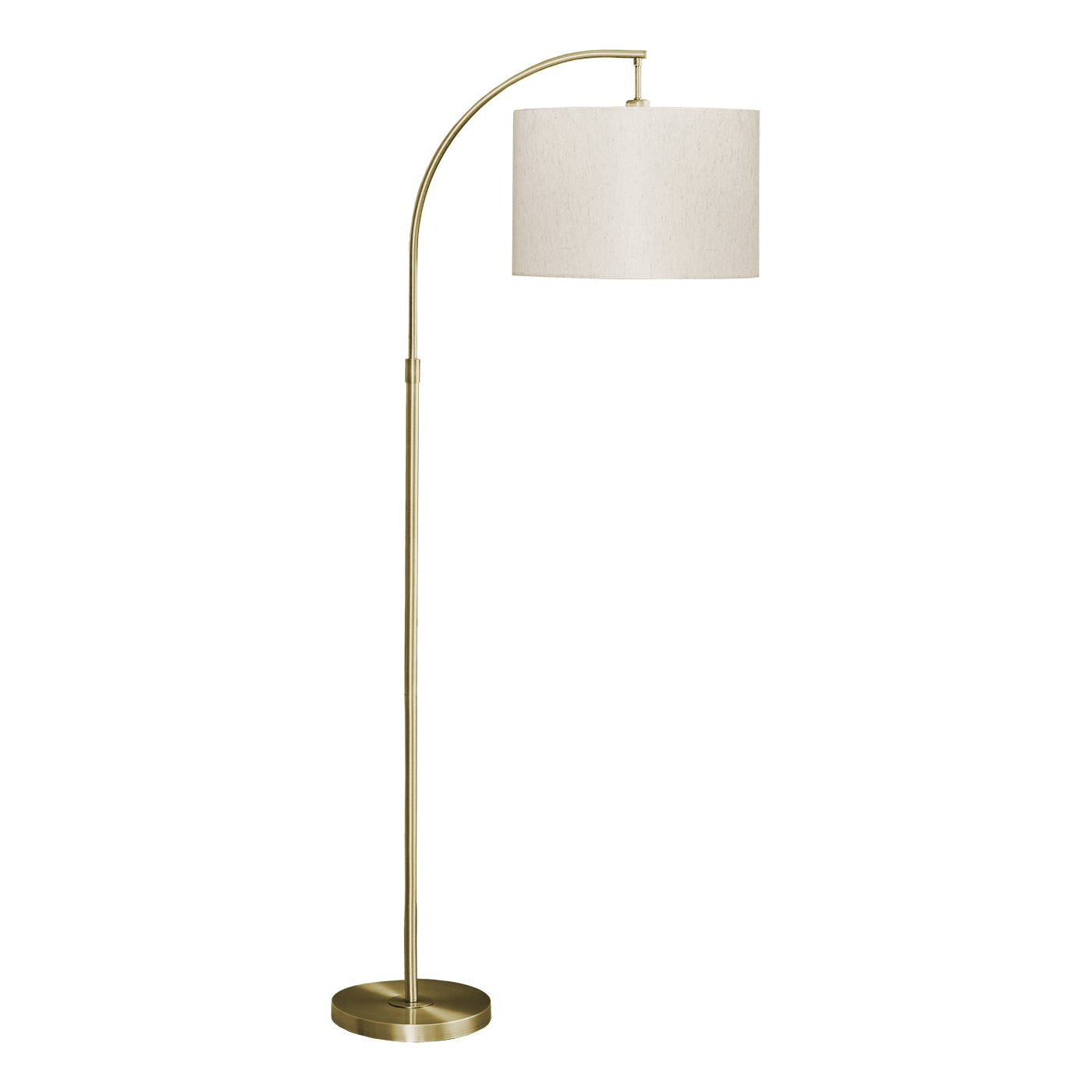 Floor Lamp - 65"H / Ivory / Brass Metal