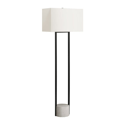 Floor Lamp - 62"H / Ivory / Black Metal