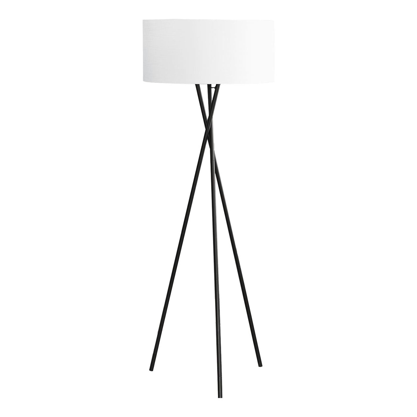 Floor Lamp - 62"H / Ivory / Black Metal