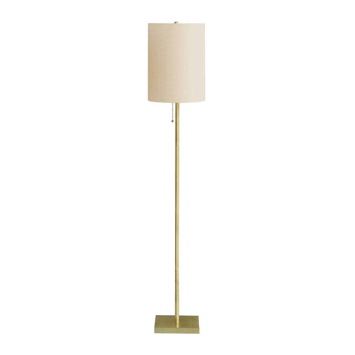 Floor Lamp - 62"H / Ivory / Brass Metal