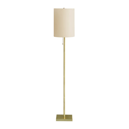 Floor Lamp - 62"H / Ivory / Brass Metal