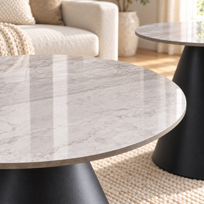 Avolio - Coffee Table Set - Grey Marble