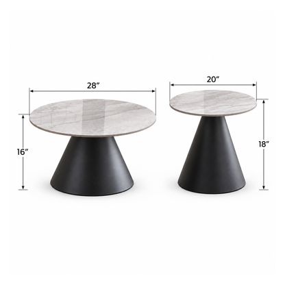 Avolio - Coffee Table Set - Grey Marble