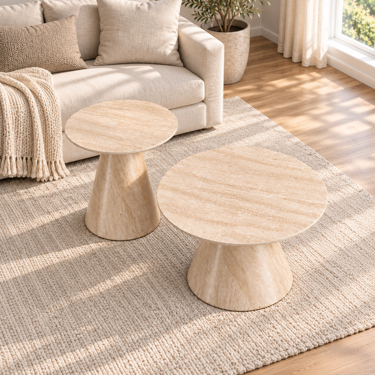 Amory - Coffee Table Set - Light Travertine