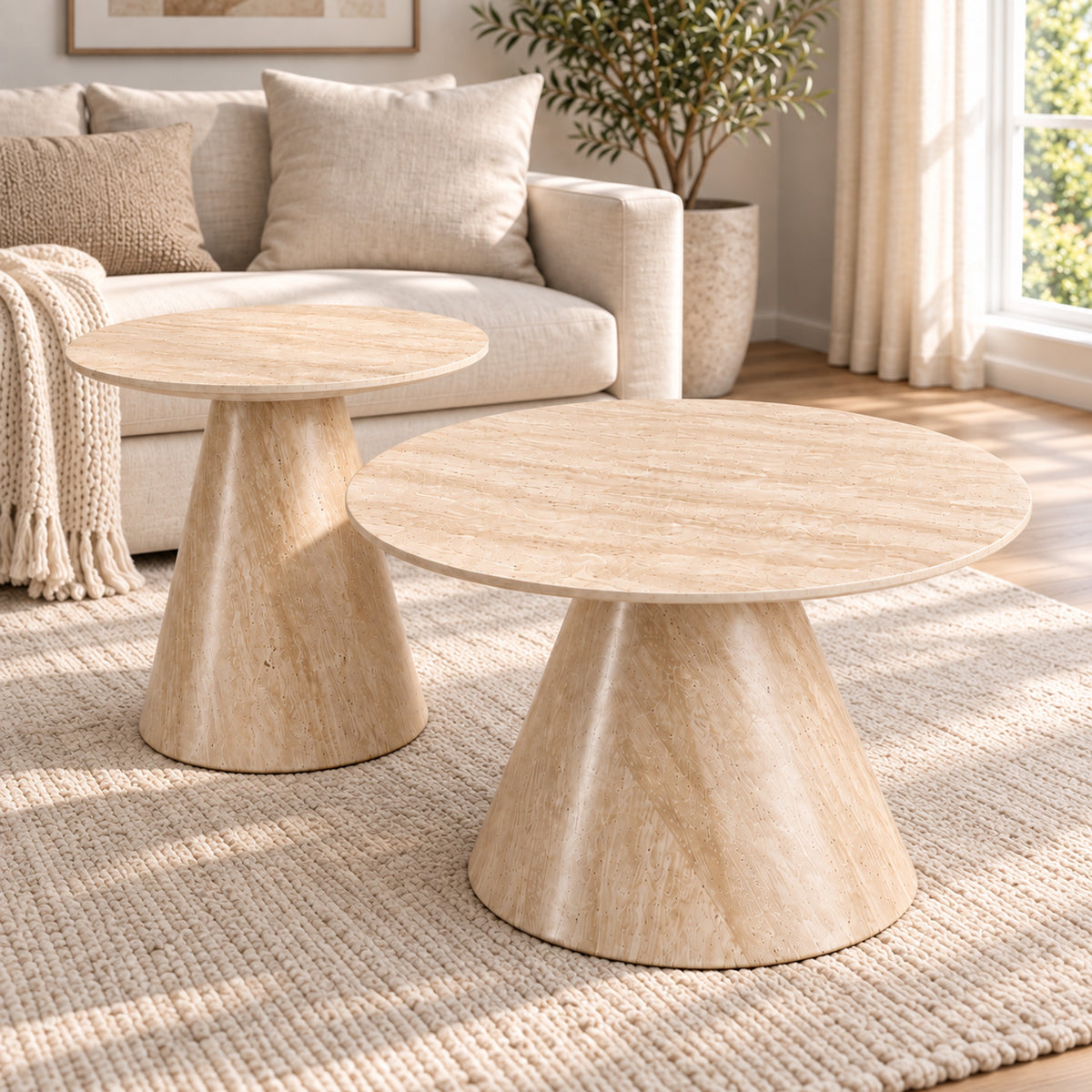 Amory - Coffee Table Set - Light Travertine
