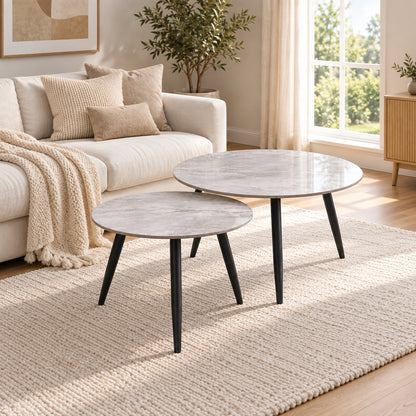 Senna - Coffee Table Set - Grey Marble