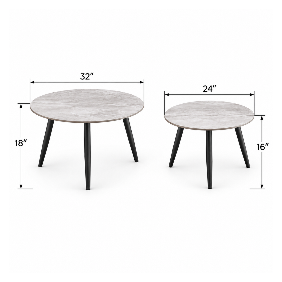 Senna - Coffee Table Set - Grey Marble