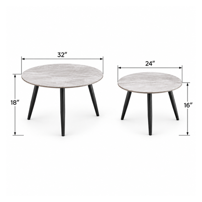 Senna - Coffee Table Set - Grey Marble