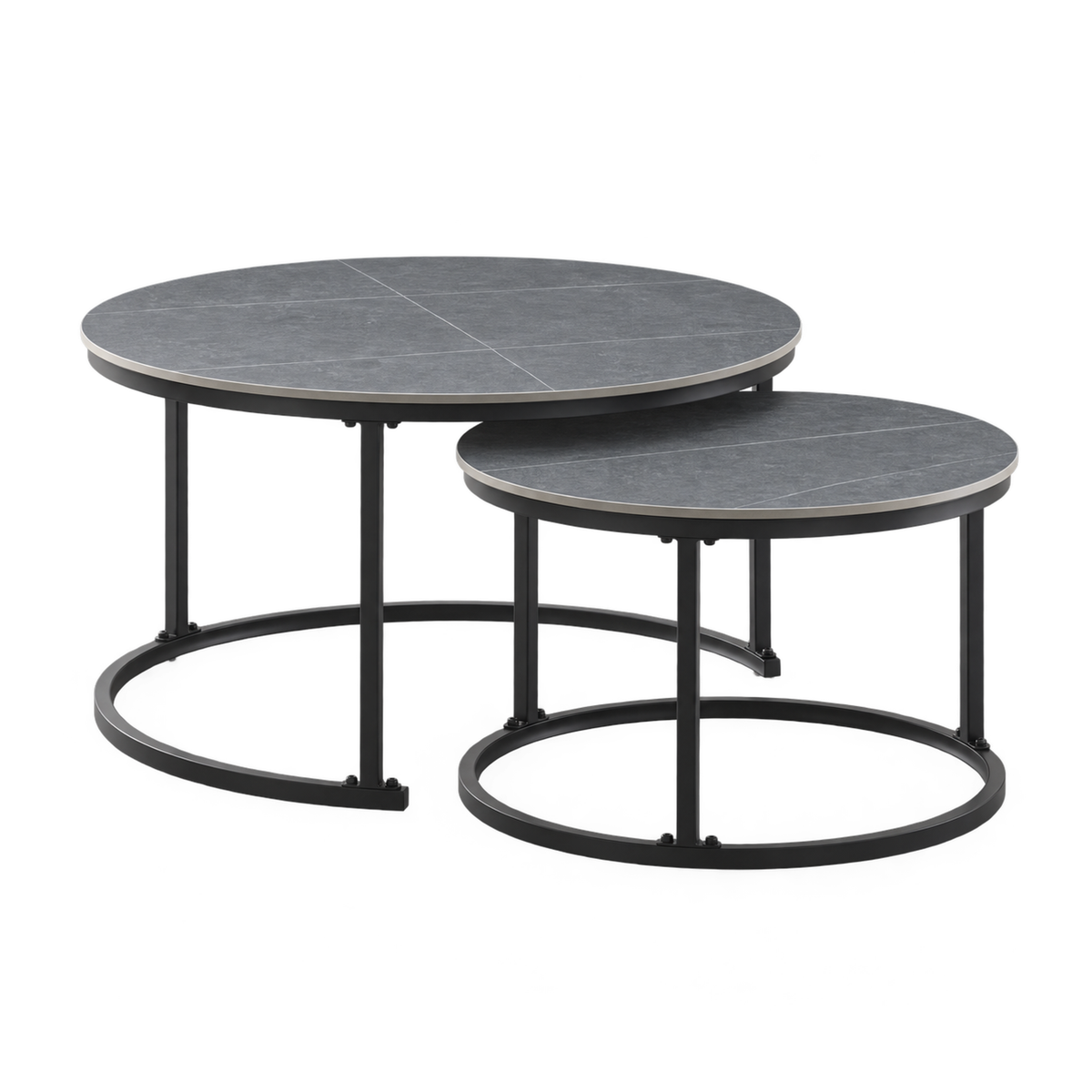 Auden - Ensemble table de salon - Marbre gris