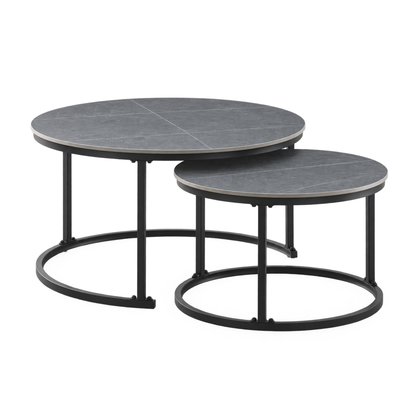Auden - Ensemble table de salon - Marbre gris