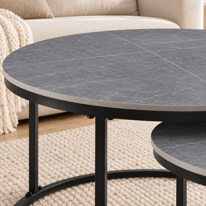 Auden - Ensemble table de salon - Marbre gris