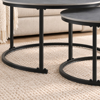 Auden - Ensemble table de salon - Marbre gris