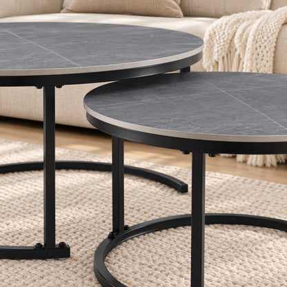 Auden - Ensemble table de salon - Marbre gris