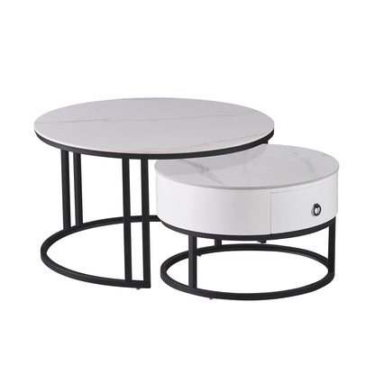 Maxime - Coffee table set - White marble