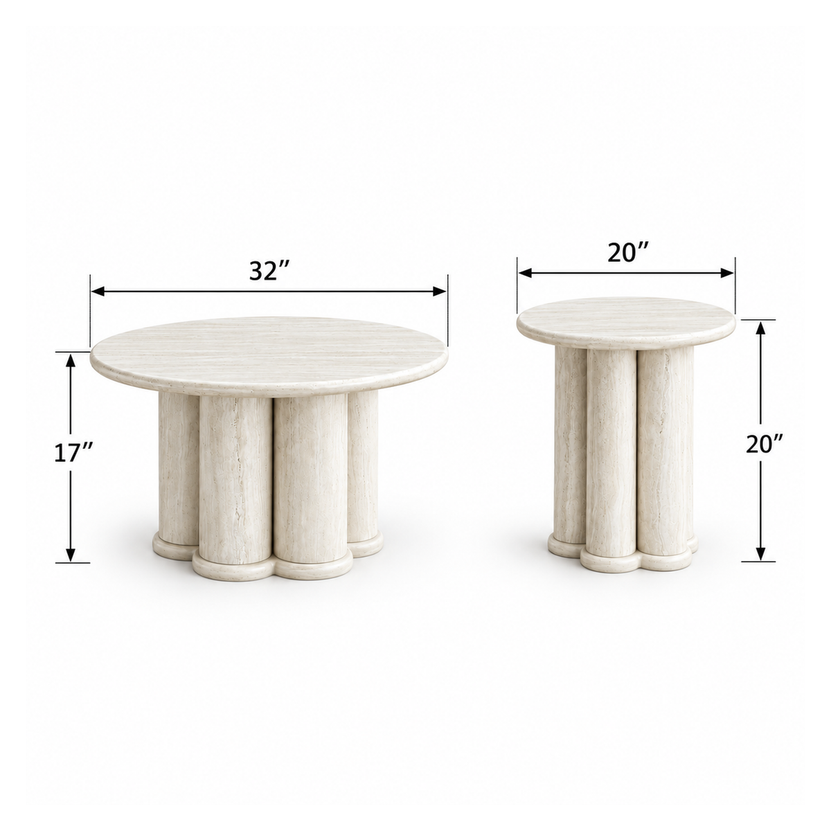 Bowen - Coffee Table Set - Light Travertine