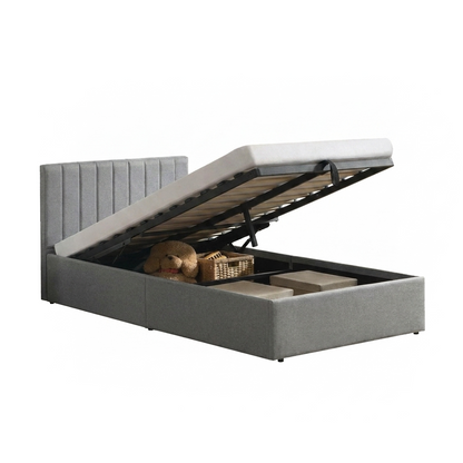 Norah - Twin Bed with Storage - Grey Fabric