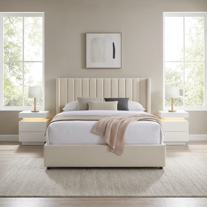 Bena - Lit Double - Velour Beige