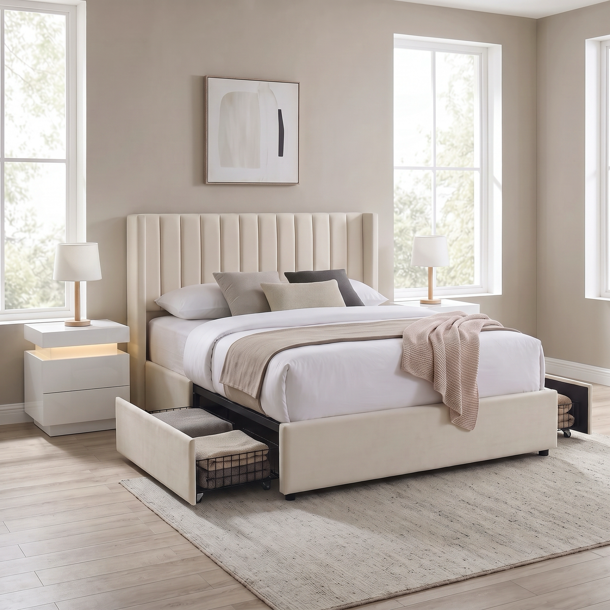 Bena - Lit Queen - Velour Beige