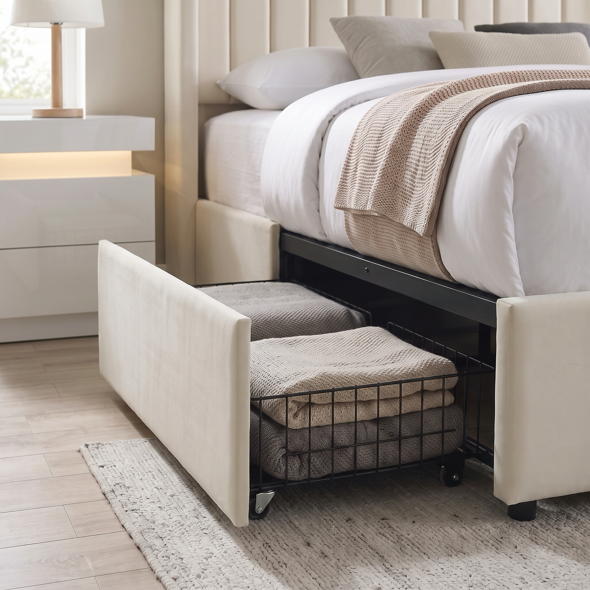 Bena - Lit Double - Velour Beige