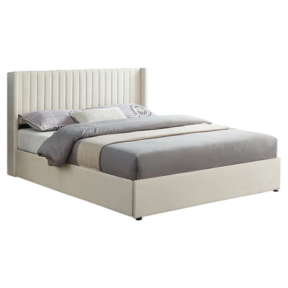 Bena - Queen Bed - Beige Velvet