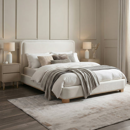 Camilla - Queen Bed - Beige Fabric