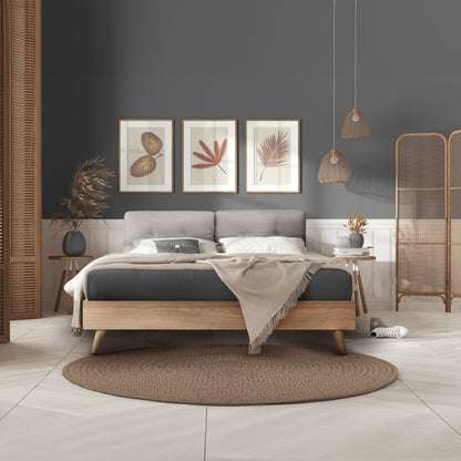 Jumana - Queen Bed - Beige Fabric