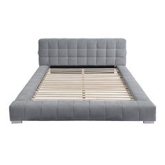 Bed - King / Padded Gray Fabric with USB ports