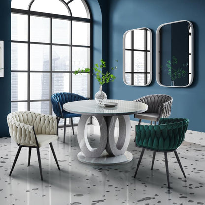 Skye - Dining table - Grey and White