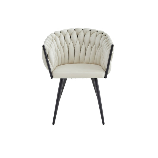 Skye - Chaise de Salle à Manger - Velour Beige 1200