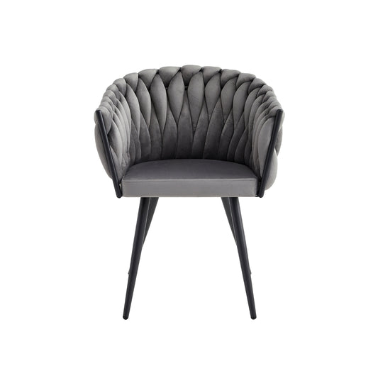 Skye - Chaise de Salle à Manger - Velour Gris 1200