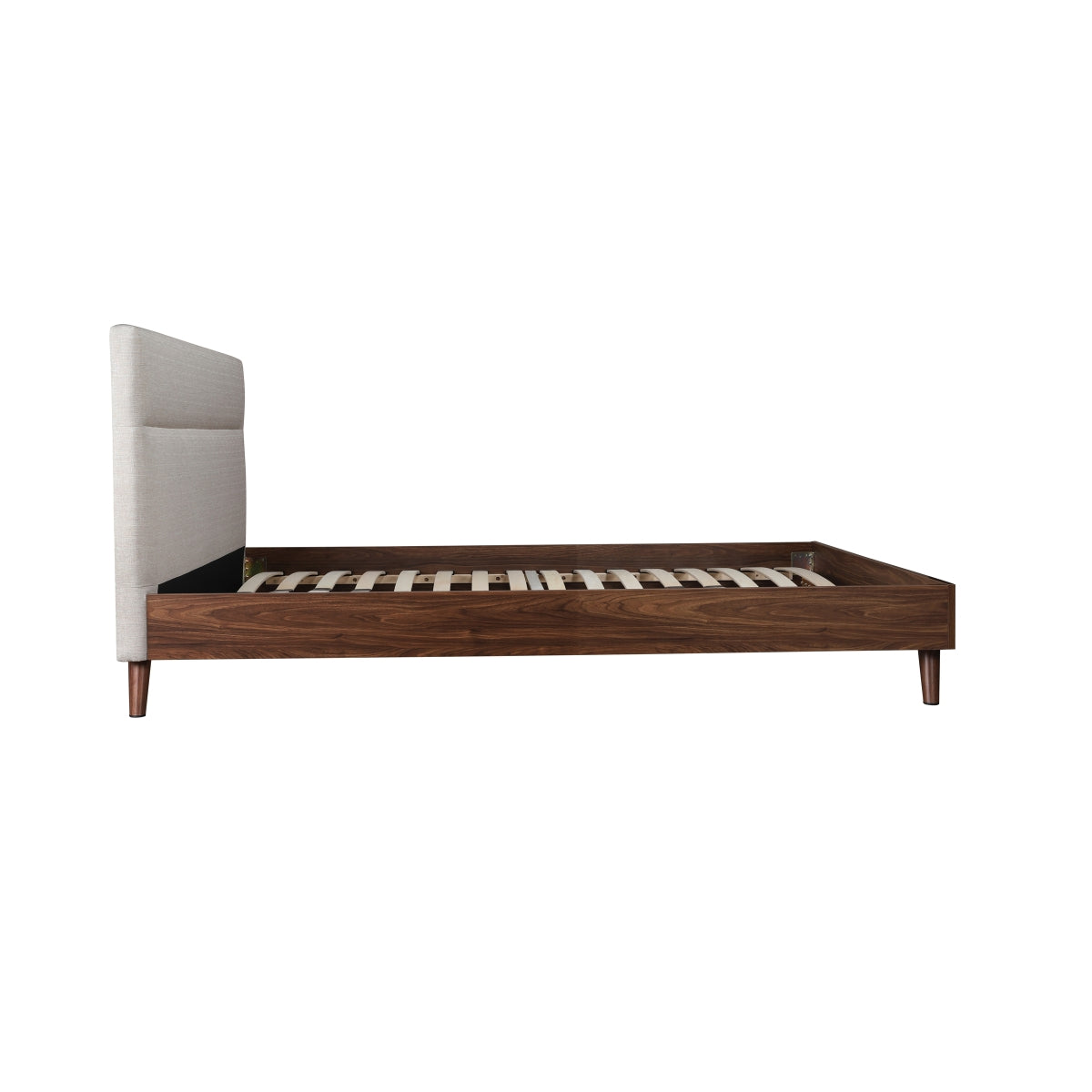 Fletcher - Queen Bed / Pale Beige and Walnut