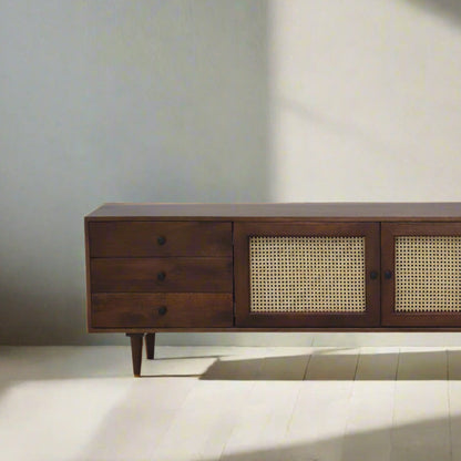 Sora - Meuble de TV - Bois Massif Noyer - 78 po