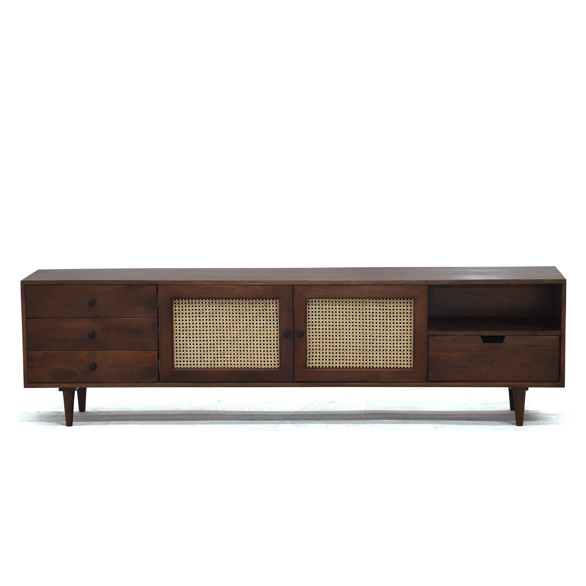 Sora - Meuble de TV - Bois Massif Noyer - 78 po
