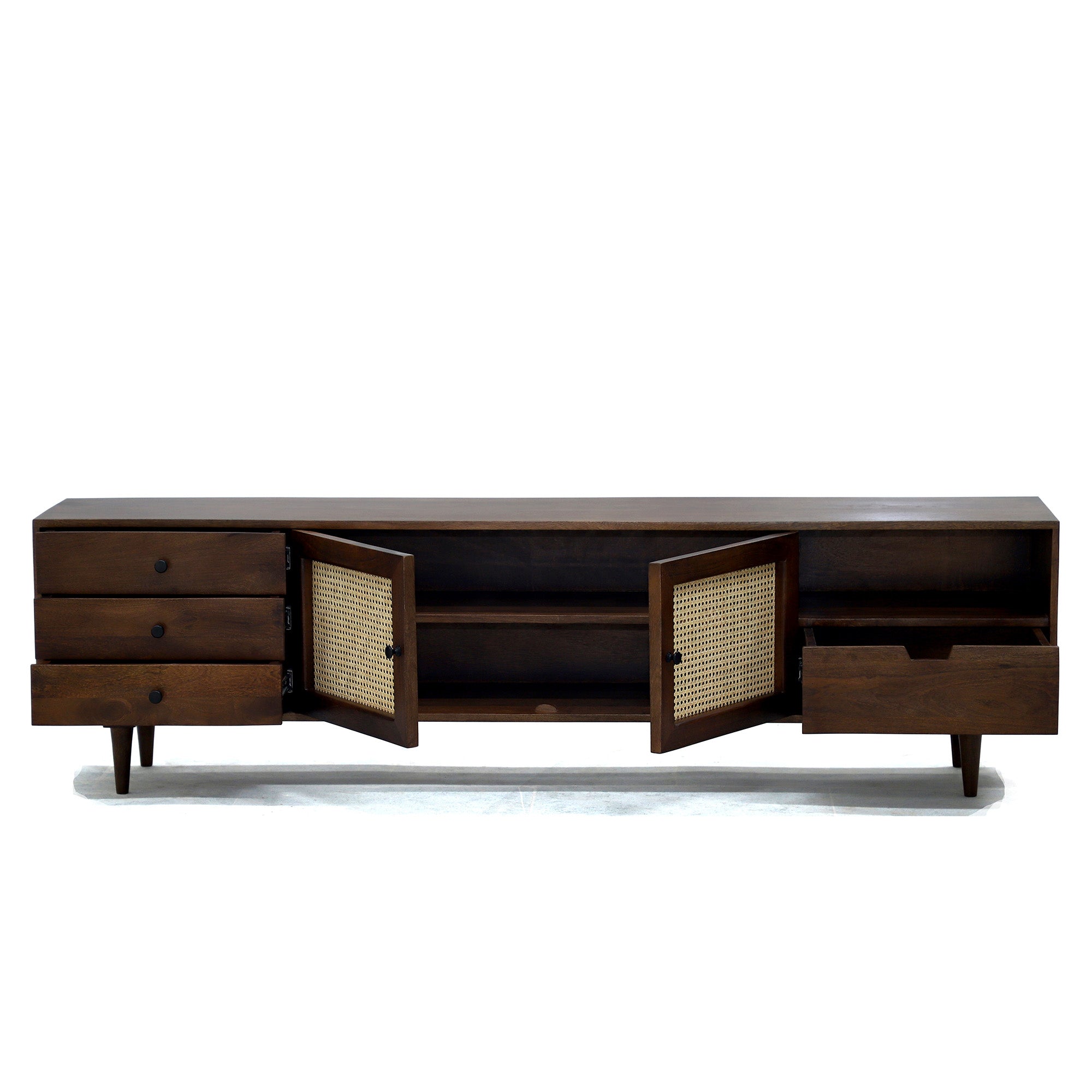 Sora - Meuble de TV - Bois Massif Noyer - 78 po