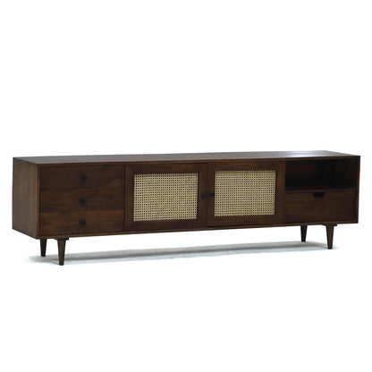 Sora - Meuble de TV - Bois Massif Noyer - 78 po