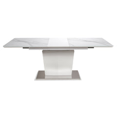 DINING TABLE - 36"X 63-78" / MARBLE TEMPERED GLASS