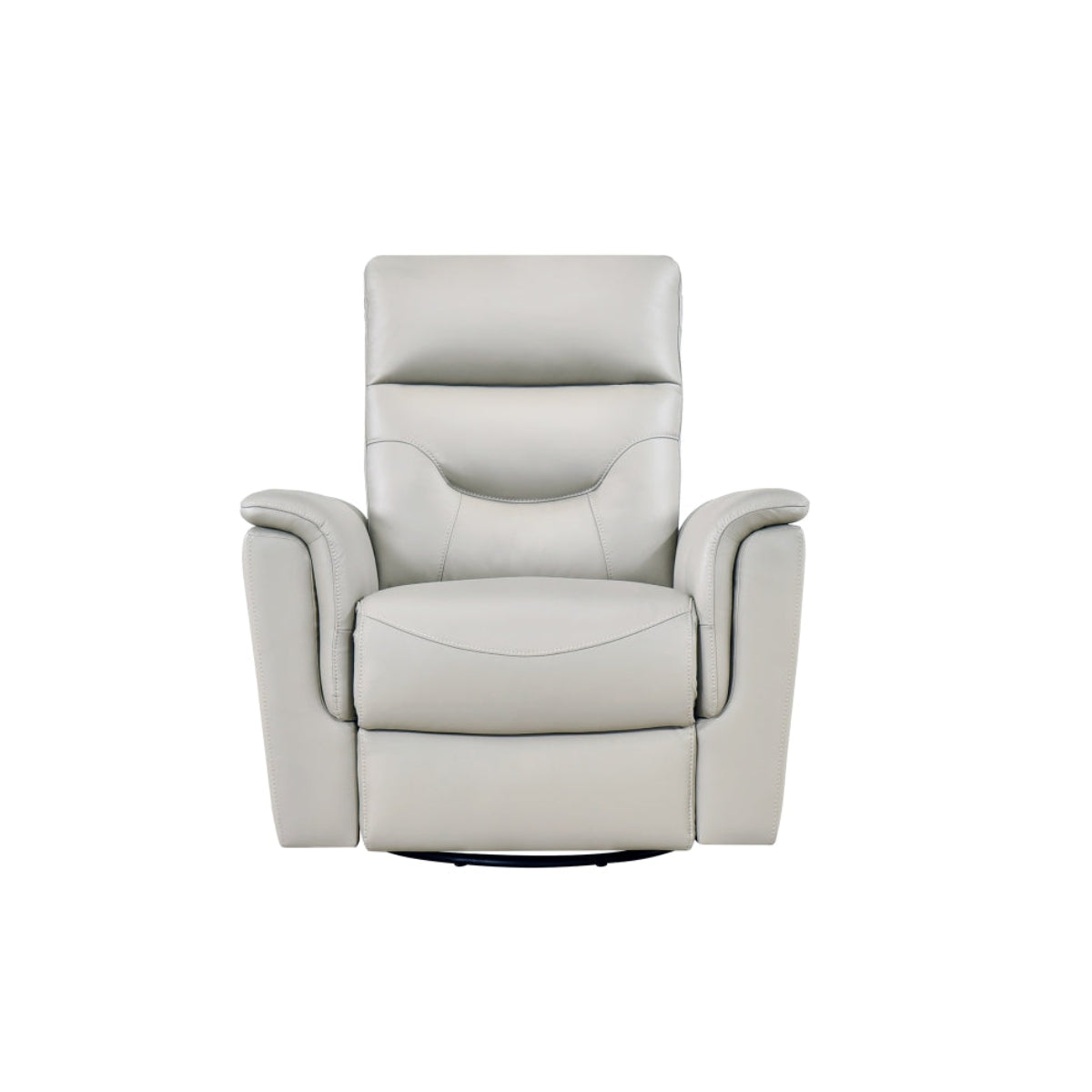 Anglesey - Fauteuil inclinable pivotant - Cuir Véritable Argent