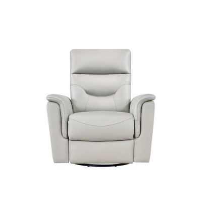 Anglesey - Fauteuil inclinable pivotant - Cuir Véritable Argent