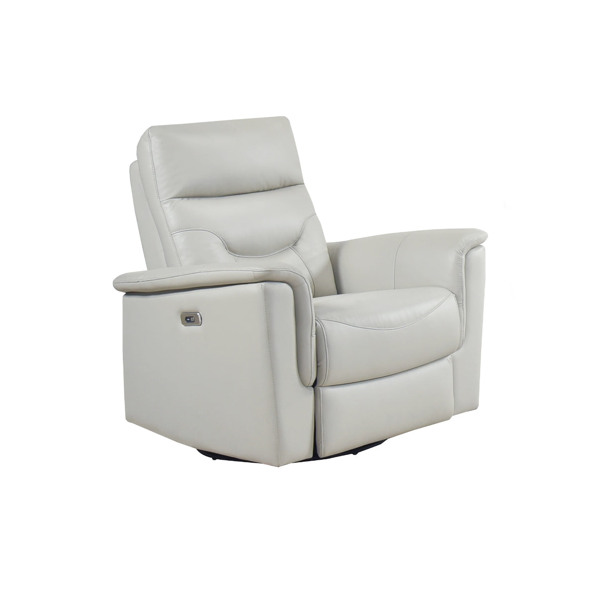 Anglesey - Fauteuil inclinable pivotant - Cuir Véritable Argent