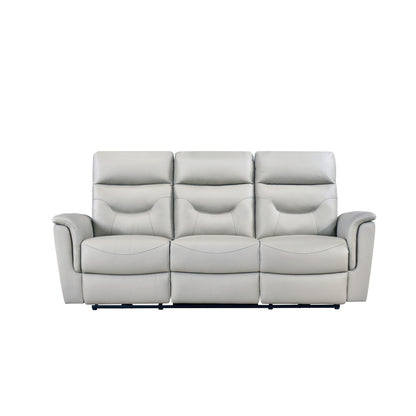 Anglesey - Sofa inclinable - Cuir Véritable Argent