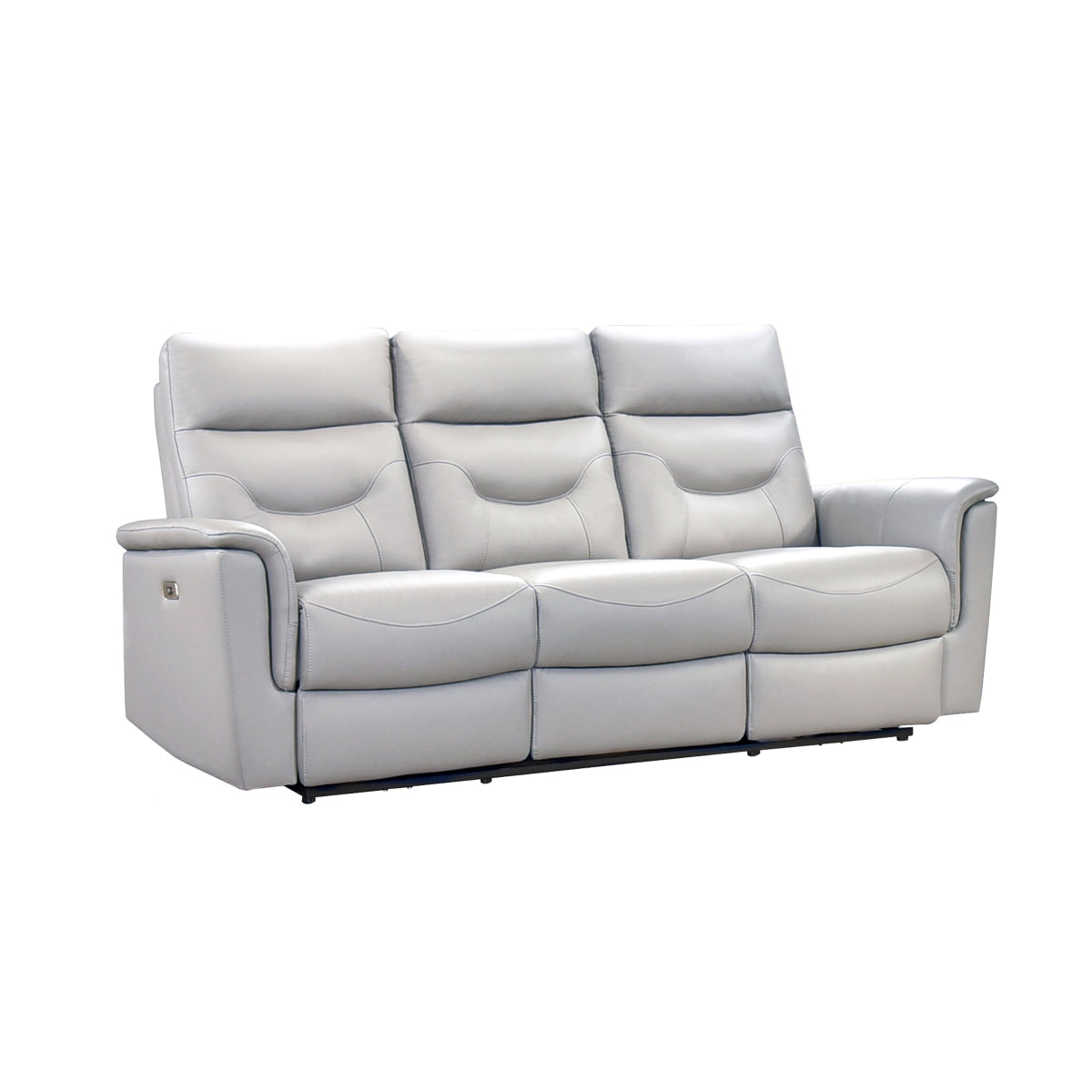 Anglesey - Sofa inclinable - Cuir Véritable Argent