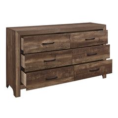 6 Drawer Dresser - Corbin - Rustic Brown