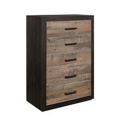 5 Drawer Chest - Miter - Rustic Brown
