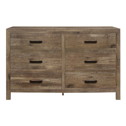 Mandan - 6 Drawer Dresser - Rustic Brown