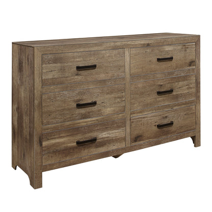 Mandan - 6 Drawer Dresser - Rustic Brown