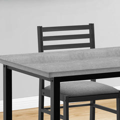 Dining Table Set - 5 Pieces - Gray / Black Metal