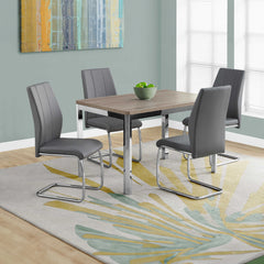 DINING TABLE SET - 5 PIECES - DARK TAUPE / GREY