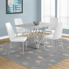 DINING TABLE SET - 5 PIECES - CEMENT GREY / WHITE
