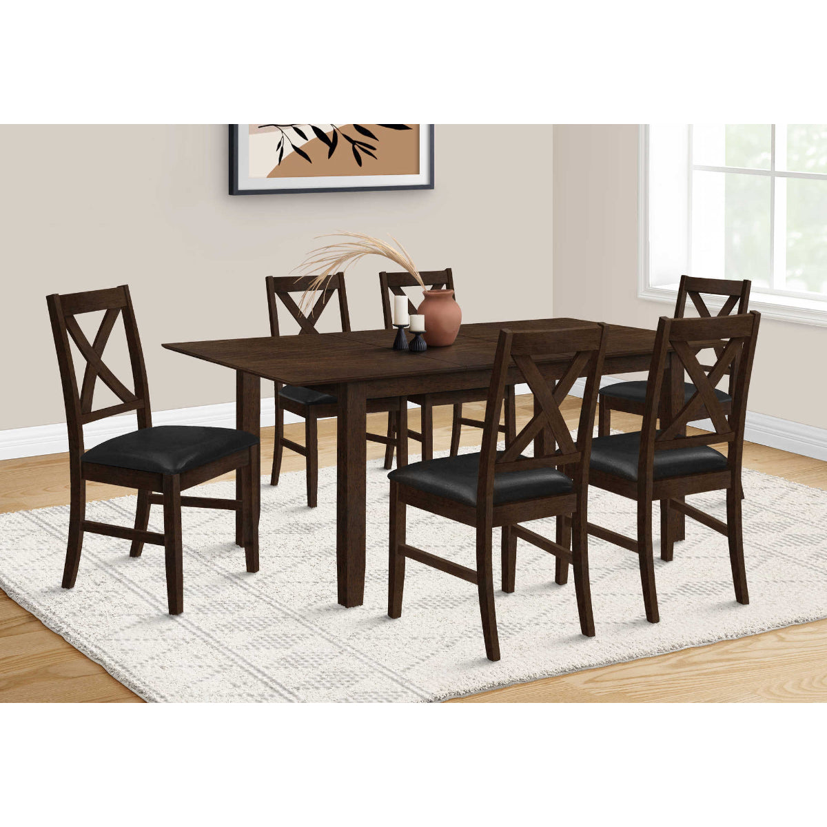 Ambre - Table A Manger - Bois Plaque Espresso